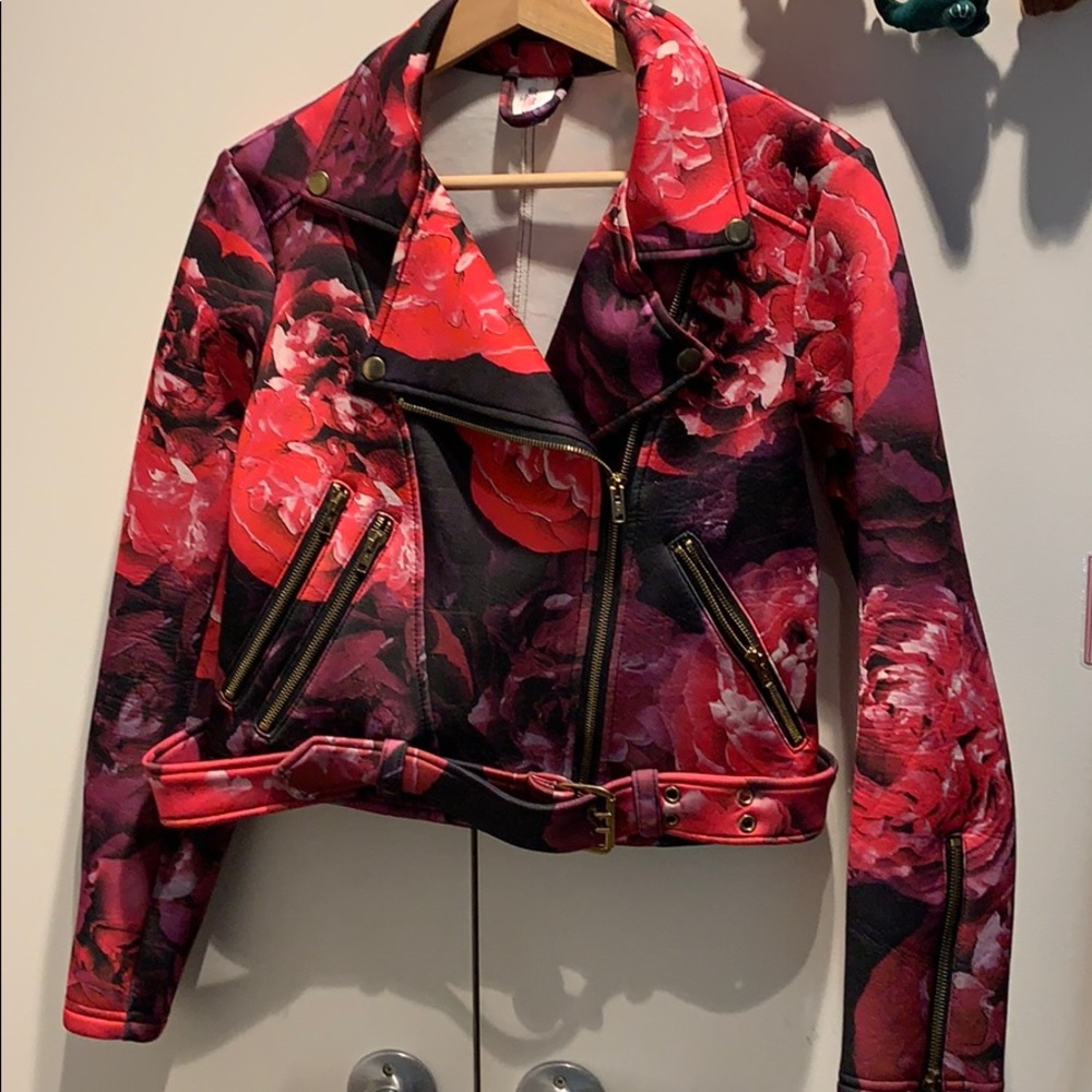 Sugarpill floral moto jacket